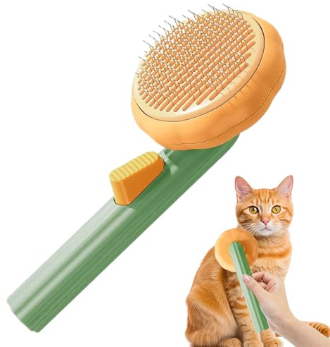 Dioeazh Katzenpflege Bürste | Hundebürste Kamm für Langhaarige Haustiere,Selbstreinigende Massage Bürste Kürbisförmig entfilzt für Kätzchen & Welpen Baden Duschen Waschen zu Hause