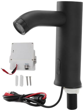 Garosa Robinet à Capteur de Mouvement Automatique, Robinet D'évier sans avec Capteur Infrarouge pour Salle de Bain et Cuisine, Acier Inoxydable Noir