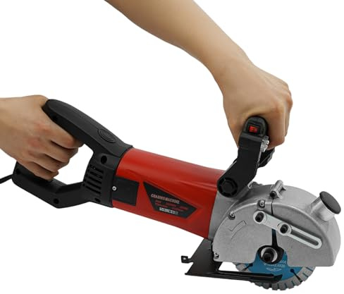 Scanalatrice per muri, 2800 W, 7000 rpm, fresatrice per calcestruzzo, macchina per intagliare il cemento, con posizionamento laser, affettatrice a umido per mattoni, cemento, marmo