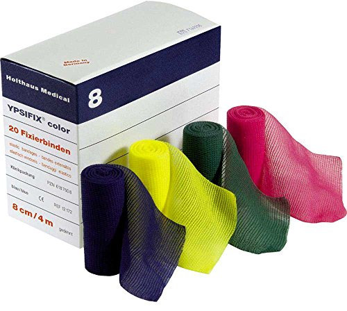 Holthaus Medical Fixierbinde YPSIFIX® color, Verband Bandage Binde Fixierung, elastisch, 8cmx4m blau 20St