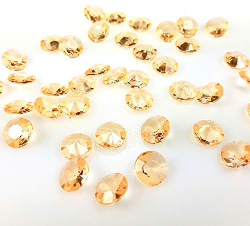 DekoHaus Diamant Konfetti Orange Gold 12 mm – 100 Stück Acryl Tischdeko, Kristall Streudeko für Hochzeit, Geburtstag, Party, Taufe, Jubiläum, Herbstdeko
