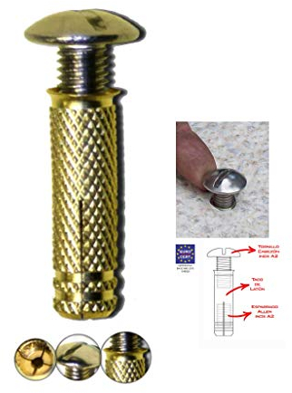 BricoLoco.com Ancoraggio per Piscina BricoLoco in Ottone, Vite Inox A2 | Sistema di Ancoraggio per Piscine Bordo Piscina con Filettatura Piena (10)