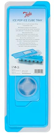 Tala Push Out Ice Cube Tray with No-Spill Removable Lid, Quick and Easy Release Silicone Based Will Release Contents with Ease, Round ice Cube Shape