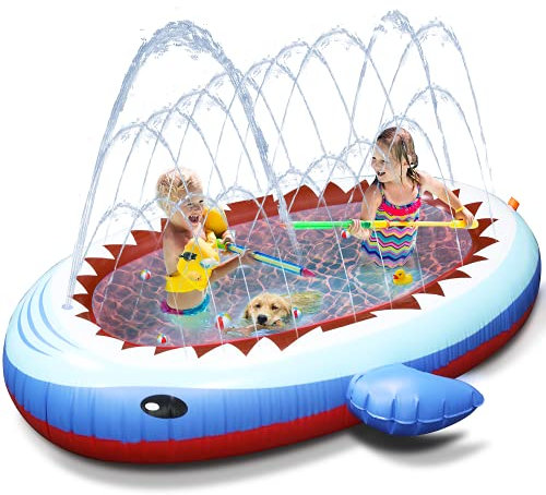 Tobeape Sprinkler Splash Pools for Kids, Inflatable Sprinkler Swimming Paddling Pool Kiddie Pools for Backyard Garden, Outdoor Summer Water Toys for Toddler Boys Girls