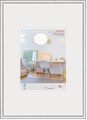 walther design Cadre photo walther design argent 29,7 x 42 cm (DIN A3) avec verre d’art, cadre en plastique New Lifestyle KVX342S