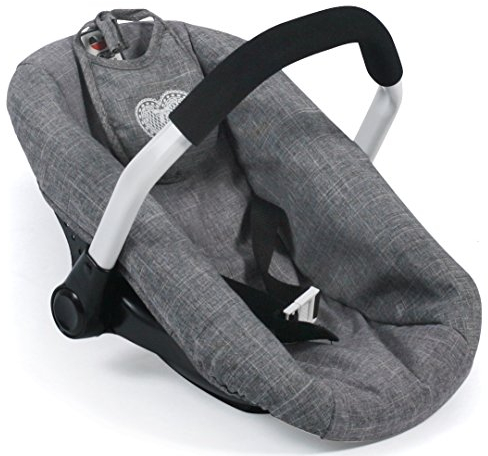 Bayer Chic 2000 708-76 Puppen-Autositz für Baby-Puppen, Puppentrage, Jeans grau