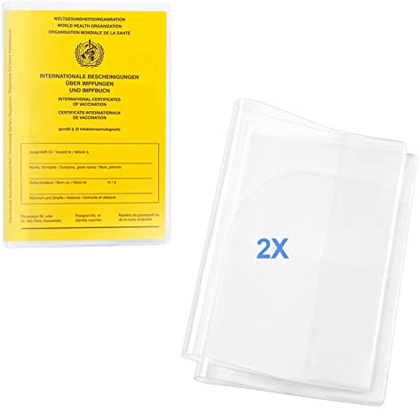 flintronic 2pcs Couvertures de Passeport, Pochette Protecteur de Passeport en Plastique Transparent, Vaccination Européen pour Taille Standard