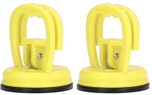 Heavy Duty Sugkoppar Dent Drager Sugkopp Reparationsverktyg, 2ST Enhandsspänne Sugkoppslyftare för keramiska plattor Bil Skal Telefon Demontering(Yellow)