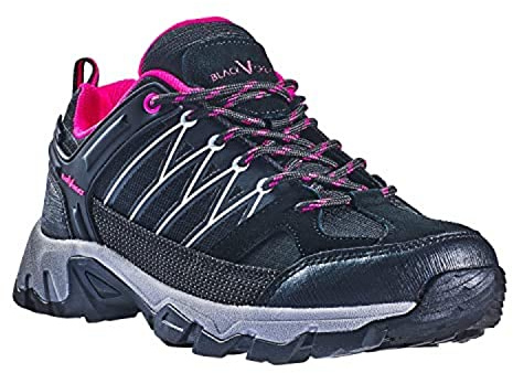 Black Crevice Scarpe da Trekking da Donna I Scarpe da Trekking Low cut I Scarpe da Escursione Impermeabili I Pregiate Scarpe Sportive da Outdoor I Scarpe Imbottite Donna con Ammortizzazione