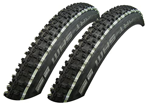 2X Schwalbe Smart Sam 57-559 Weiss-schwarz Drahtreifen 26x2.25 Fahrradreifen