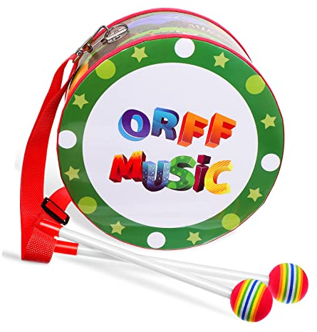 Milisten Trommel Für Junge Mädchen Mit Drumsticks Pädagogisches Musikinstrument-Spielzeug Leicht Zu Bedienen Klare Klänge Von Rhythmus Und Konzentration
