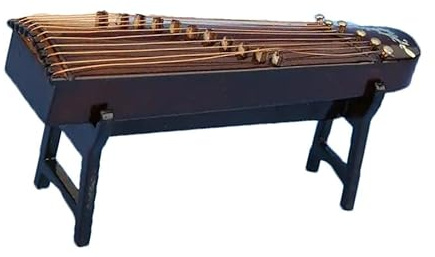 ornements d'instruments de musique Modèle Miniature Guzheng Avec Support Et Étui, Mini Cithare, Mini Instrument De Musique, Ornements Traditionnels Chinois (Size : 10cm)