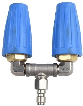 RIYAN 1 Set Hochdruckreiniger, Doppelspitze, Turbodüse, 4000 PSI Druck, rotierende Dual-Turbodüse, Sprühspitze, 1/4 , Blau