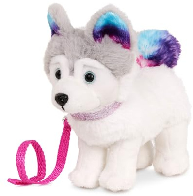 Our Generation - Husky sibérien - Peluche chien - Pattes pliables, queue et oreilles arc-en-ciel - Animal en peluche - Jouer à faire semblant - 3 ans et +