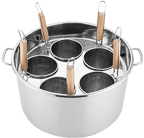 WQZStar Multipots, Nudeltopf aus Edelstahl mit Siebeinsatz, Suppentopf mit Dampfkorb und Nudeltopfeinsatz, Nudelkocher-Set mit Deckel, Kochgeschirr, 5 Löcher (5 Löcher)