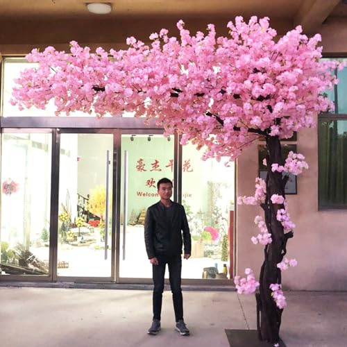 Qiang árbol De Cerezo Artificial Grande Rosa Hecho a Mano,árbol De Sakura Artificial Flores De Seda Falsas,Decoración Fiesta,Restaurante,Centro Comercial,Extended-1.8m*1.5m