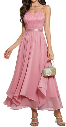 HomRain Women Pink Prom Long Dress Spaghetti Strap Multiway Infinity Dress for Cocktail Evening Gown Graduation Dress, Blush S