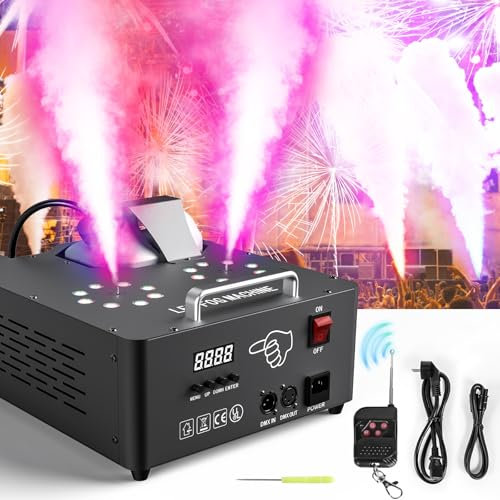 2000W Machine à Fumée Soiree, Machine a Brouillard avec 8+8 LED Lumières Contrôlables en Couleur, Machine a Fumee Lourde avec Télécommande pour Mariage, Fête, Halloween, Effets de Scène