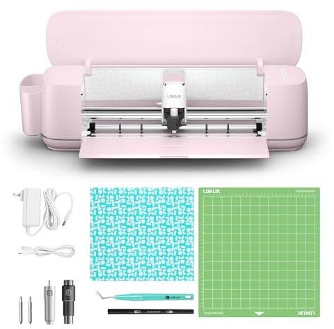 LOKLiK iCraft Plotter Machine - Macchina da taglio per personalizzare tessuti, tazze, borse, adesivi e decorazioni. Funziona con film flex, carta, pelle, cartone e altro. (Rosa)