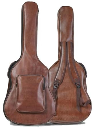 40/41 Zoll Gitarrentasche aus PU-Leder, 15 mm dicke Polsterung, Tasche für Akustikgitarre, klassische Gitarre, Rucksack, staubdichte Aufbewahrung, Trageschutzhülle, doppelt verstellbare Schultergurte