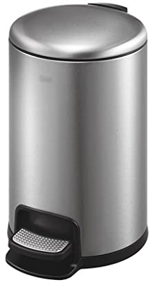 QUSYZD Poubelle Ronde en Acier Inoxydable avec Couvercle, Poubelle à pédale pour la Maison, la Cuisine, la Salle de Bain, Le Salon, Grande capacité, Poubelle de Cuisine 12 L, Grise,Grey
