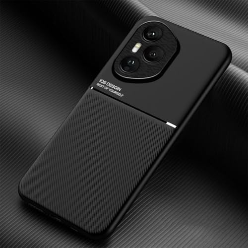 YUECXIN Case for Honor 400 Pro, Ultra thin Silky Soft Skin Texture Touch Cover, Simple Stylish Non-Slip Shockproof PU+TPU Silicone Bumper Case Cover. Black