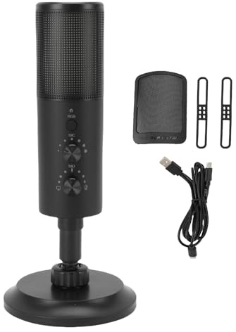 Yanmis Microphone Dynamique USB pour Podcast, RVB Dynamic Cardiod Gaming Streaming Micro, Micro Vocal pour OS X pour Les Victoires