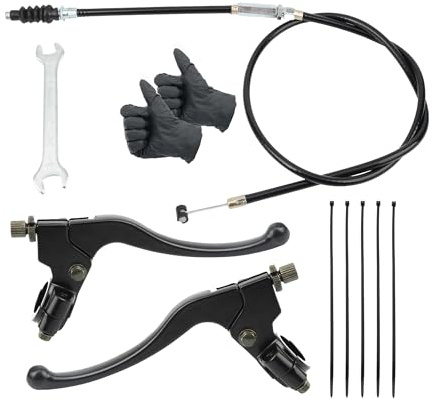 PowerMotor 22mm Universal Links Rechts Kupplungs Bremshebel mit Kupplungszug Ersatz für SSR Roketa Coolster Baja 50ccm 70ccm 90ccm 110ccm 125ccm 150ccm Pit Dirt Bike ATV Quad Motocross Motorradteile