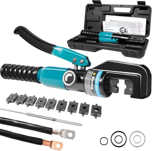 Lsoar Hydraulische Crimpzange 4-70 mm² 9 Sätzen der Crimpformen für Kupfer-Aluminium-Kabelschuhe