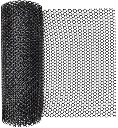 Maschendrahtzaun aus Kunststoff, Hühnerdrahtgeflecht, 300 x 40 cm, Geflügelnetz for Geflügel, Hunde, Kaninchen, Schlangenbarriere, Gartenarbeit für Geflügel(Black)