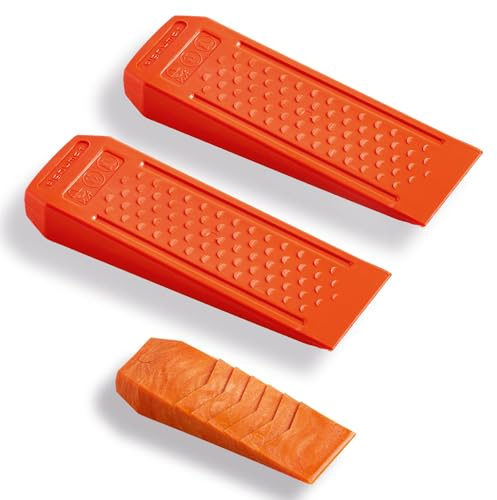 Signumat® Latschbacher Keile 3er Set Nr.2 Premium (2x Fällkeil S + 1x Motorsägenkeil)–Kunststoff Universal Forstkeile,schlagfest & kältebeständig, KWF geprüft, für Baumfällen & Holzarbeiten,08080000