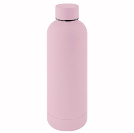 Botella térmica acero inoxidable personalizada | Grabada en láser Sin BPA | Mantiene 24H Frio/12H Calor | Isotérmica y Hermética - Doble Pared al Vacío a Prueba de Fugas (500ml) (Rosa palo)