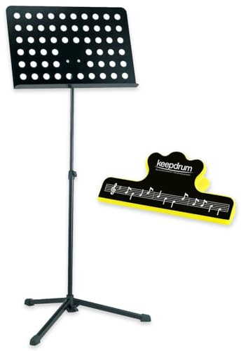 K-M 12179 Pupitre d'orchestre avec pince pour partitions Keepdrum
