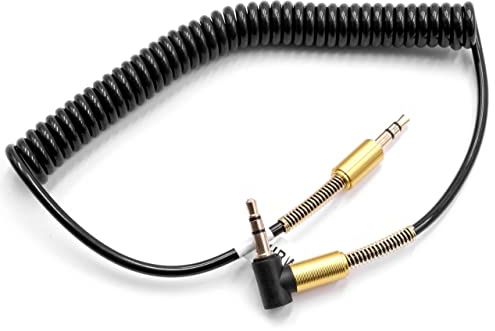 vhbw Stereo Audio Kabel Adapter 3,5 mm auf 3,5 mm Klinkenstecker | Vergoldet, Gewinkelt Gold Schwarz