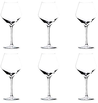 summa - Copas de vino tinto. Set de 6 unidades. 550ml/55cl | Cristal, alta transparencia y borde fino | Uso en casa, restaurante y fiestas |