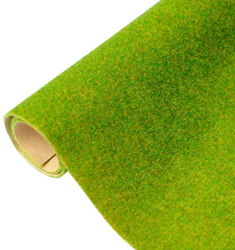 Deeabo 100 * 50 cm Dekorative Kunstrasenmatte, Nylon Wiesen Miniatur Gartenbau Grasmatten Dekoration, Diy Handgemachtes Architekturmodell Rasenpapier Im Freien Landschaftsrasen Grasmatte, Gelbgrün