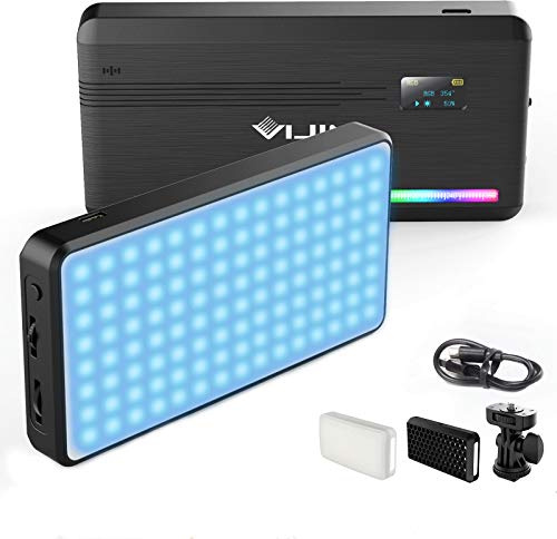 RGB Video Light, Built-in Rechargeable Battery VIJIM VL 196 LED Camera Lamp, Dimmable 2500K-9000K Full Color 20 Lighting Effect Modes LED Video Lamp