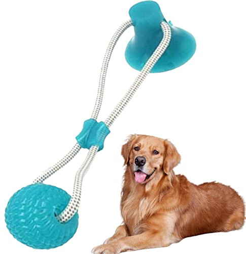MEISISLEY Pet Chew Ball Interactive Ball for Dogs Pet Game Ball Dog Rubber Balls Pet Play Toy Dog Molar Stick Dog Sucker Floor Dog Ball on Rope Tough green