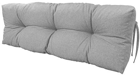 chilly pilley Palettenauflage Schaumflocken Palettenkissen Palettenpolster Palettenmöbel Palettensofa Rückenlehne Gesteppt Sitzkissen Abnehmbar Seitenkissen Set (Rückenkissen 120x50x15, Silber)