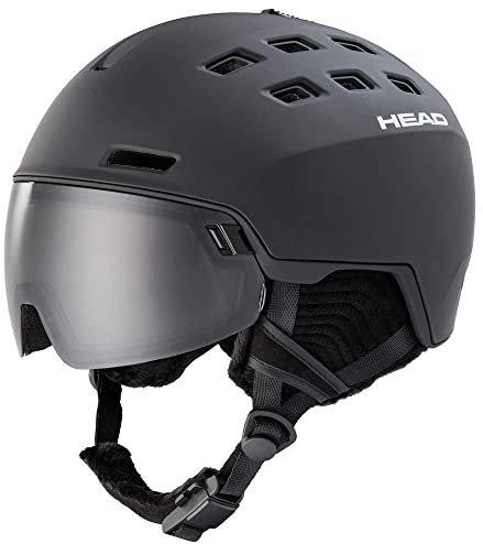 HEAD Skihelm Radar 5K Black + Spare Lens Herren Ski Helmet Skihelme Snowboardhelm mit Visier Wintersport Schutzhelm Winter XL/XXL (60-63 cm) j21