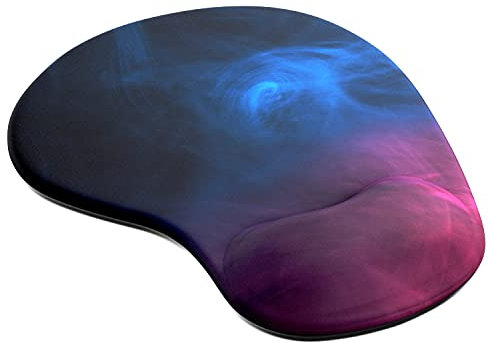 Mouse Mat BLACK ANTI-SLIP COMFORT MOUSE PAD MAT WITH GEL FOAM REST WRIST SUPPORT FOR PC LAPTOP - Compatible with Laser and Optical Mice - Smoke