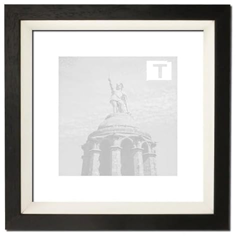 TEUTO BILDERRAHMEN Objektrahmen Helene 50 mm Tiefe Nussbraun 50 x 50 cm Echtglas klar 2mm Weiß Creme Flexible Anwendung