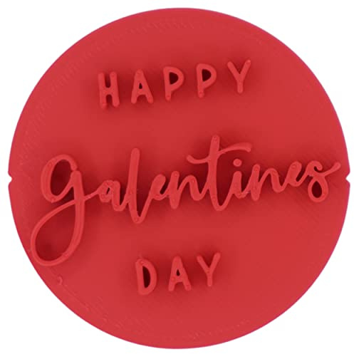 rhinogon Happy Galentines Day Valentines Day Cookie Stamp Fondant Embosser 6cm (2.36 inches) Made in the UK for Baking, Cooking, Fondant, Icing, Cupcake, Cookie, Cake, Biscuits, Decoration