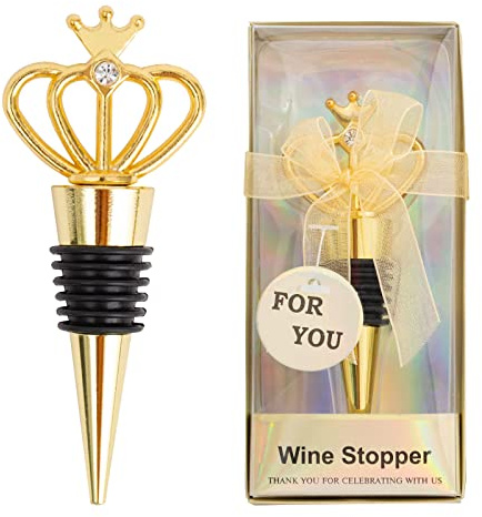 Bottle Wine Stoppers for Glass Wine Bottles，Crown Alloy Wine and Beverage Bottle Stoppers Ball Designed Wine Bottle Corks Tapered Storage Crafts Art DIY