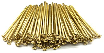 M3.5 Brass/Gold Electrical Socket Screws, 75mm, For Switches, Light Switch, Plug Sockets, 3.5mm x 75mm, (100)
