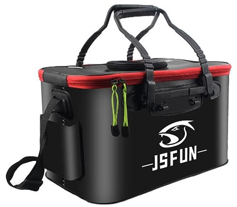 Angeleimer, faltbarer Fischeimer, lebender Fischbehälter, multifunktional, lebender Fischködereimer, Outdoor-Camping, EVA-Angeltasche und Fisch zum Schutz des Eimers, 45 cm