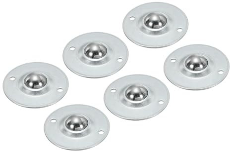 PATIKIL Rollen Kugeltransfer Lager 1 6 Pack Laden 55lbs Scheibe Flansch Montiert Karbonstahl Drehbare Lenkrolle für Förderanlagen Rollenstand Übertragung