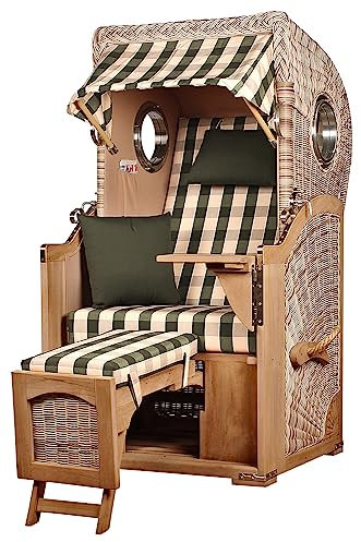 bene living Strandkorb-Set Ammersee 1-Sitzer Teak - PE Shell - Modell 506 - Liftersystem