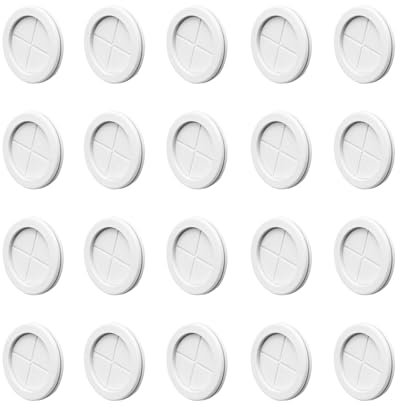 Leliafleury Closed Rubber Grommet 20 Pcs 20mm Double Sided Hole Plugs Round Rubber Grommet for Protecting Wires Plugs Cables, White