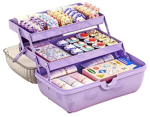 Boîte de rangement pour accessoires de cheveux - Boîte de rangement pour barrettes à cheveux - Pour filles - Anti-poussière - Avec poignée - Pour accessoires de cheveux, maquillage, fournitures